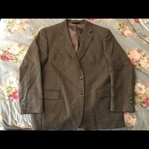 Jos A. Bank Houndstooth Wool Sport Coat 46R